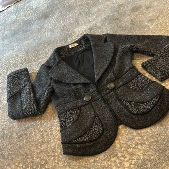 NEIMAN MARCUS GRAY & BLACK THICK BLAZER/JACKET - Picture 5 of 15